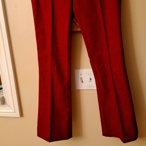 Helmut Lang Red&Black Small Houndstooth Print Wool blend Pants. Sz4 EUC Like New - Picture 4 of 10